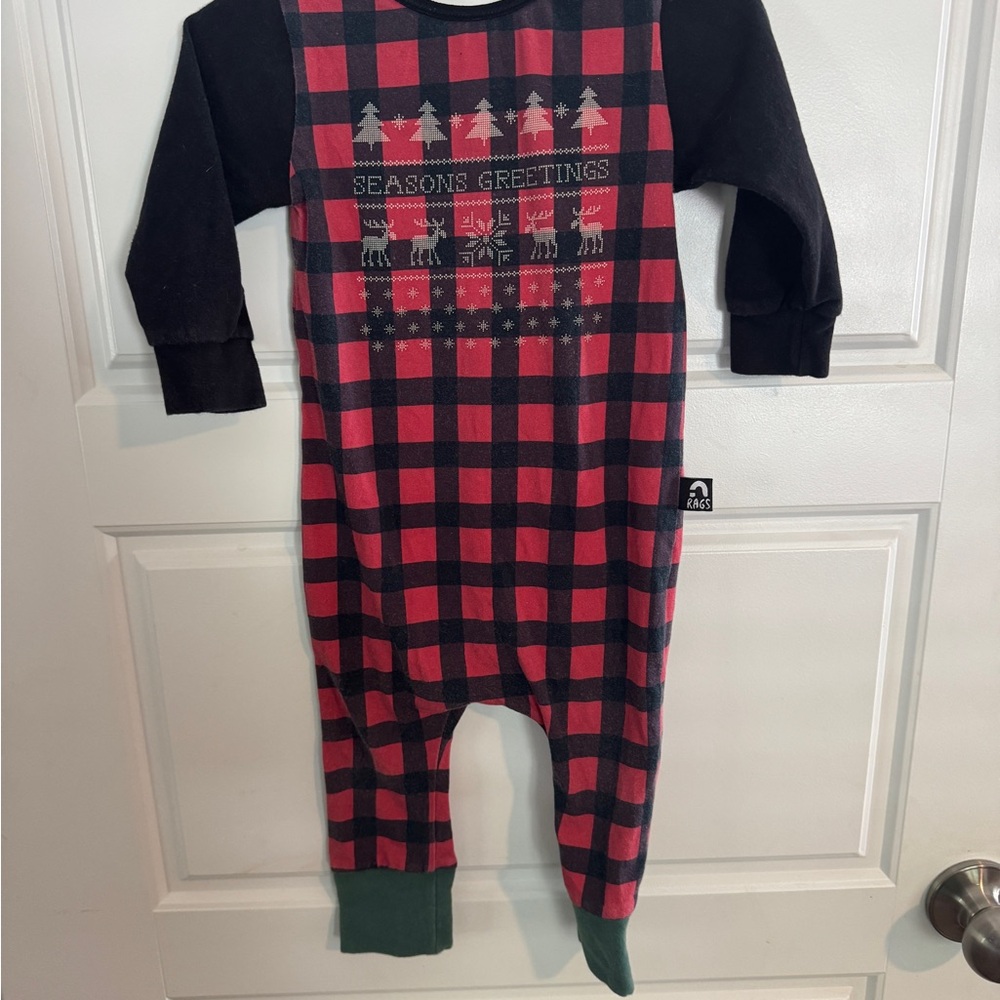 Rags to Raches Red and Black Plaid Bodysuit